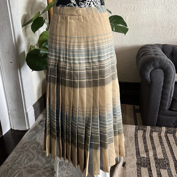 VTG Charlotte Ford Classique Reversible Pleated Midi Skirt Pure Wool 8 GORGEOUS - Picture 7 of 14